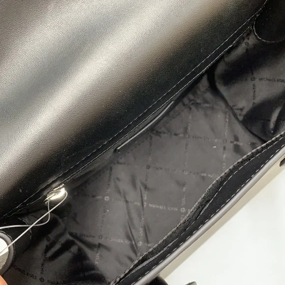 MICHAEL KORS Carmen Medium Flap Saffiano Leather Belted Satchel Black color - Picture 16 of 16